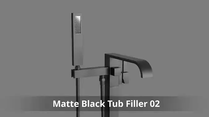 Matte Black Freestanding tub Filler 02