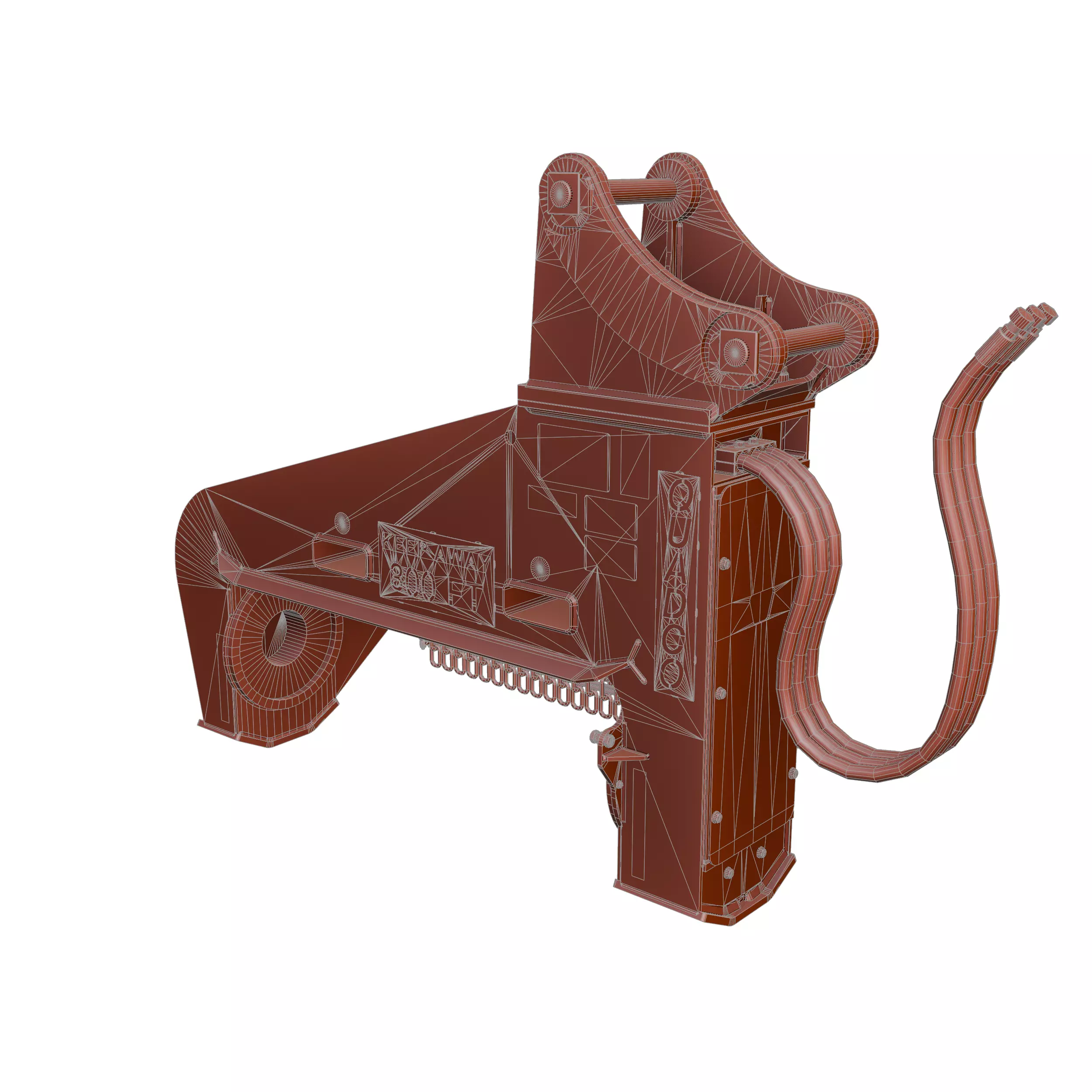 Drum Mulcher Attachment Head QUADCO 3D MODEL Low-poly 3D model_13