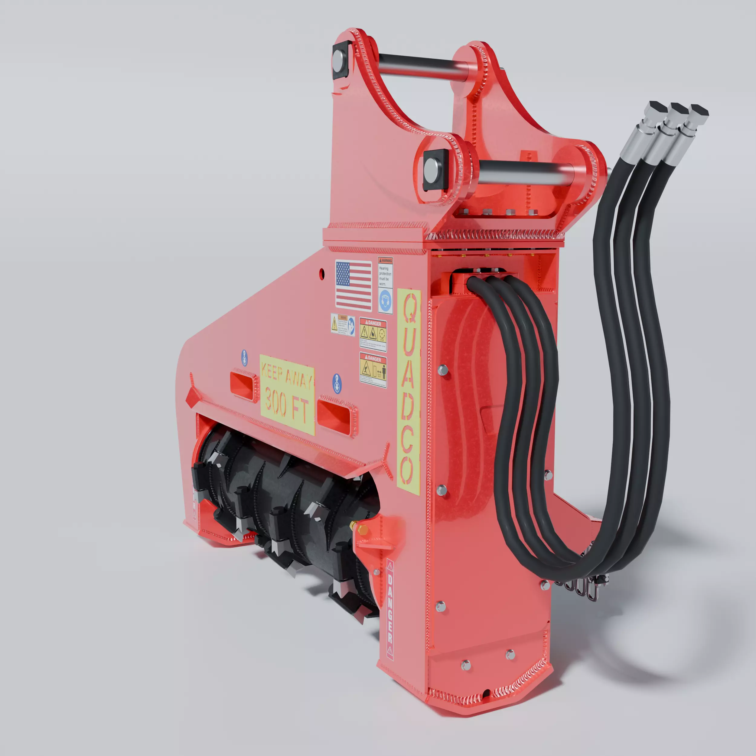 Drum Mulcher Attachment Head QUADCO 3D MODEL Low-poly 3D model_3