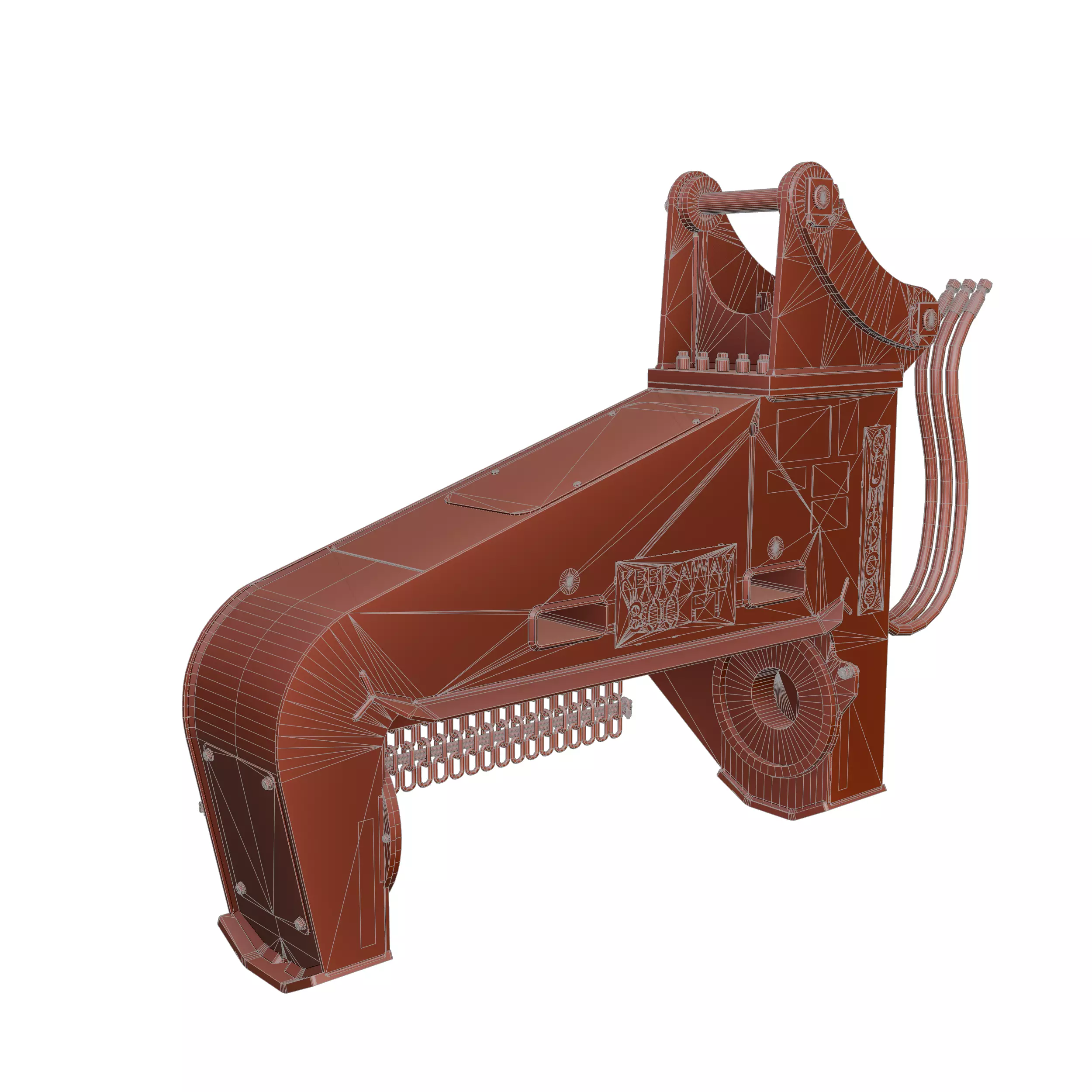 Drum Mulcher Attachment Head QUADCO 3D MODEL Low-poly 3D model_8