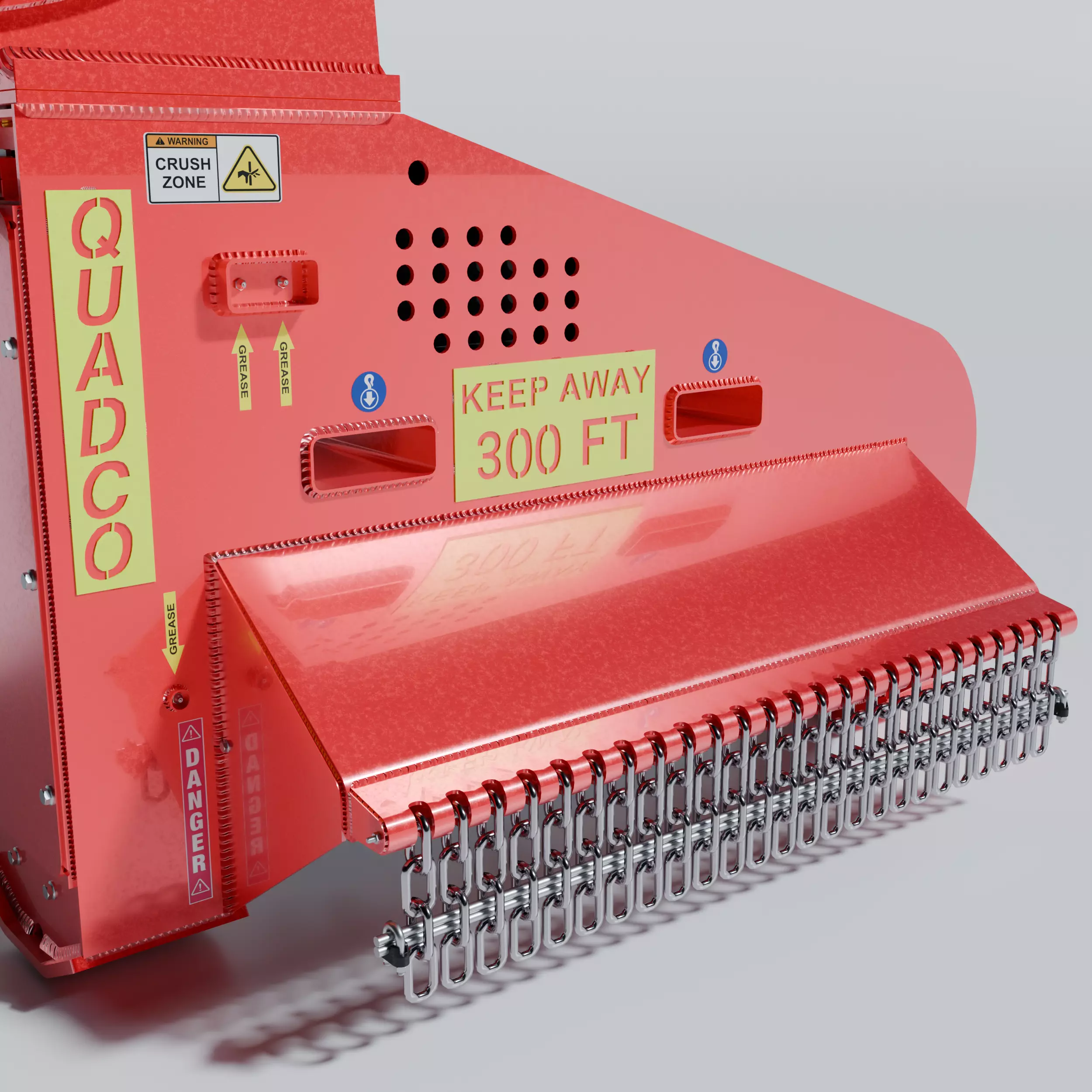 Drum Mulcher Attachment Head QUADCO 3D MODEL Low-poly 3D model_6