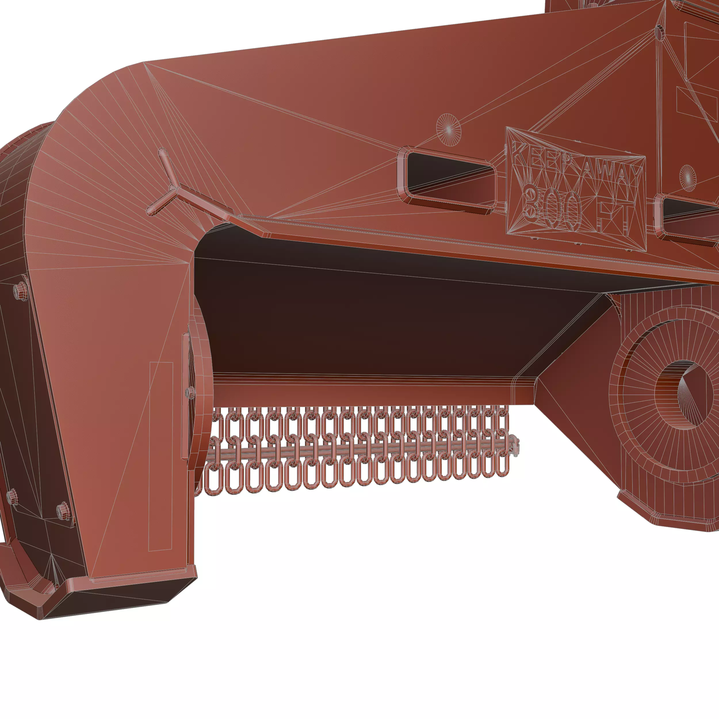 Drum Mulcher Attachment Head QUADCO 3D MODEL Low-poly 3D model_11