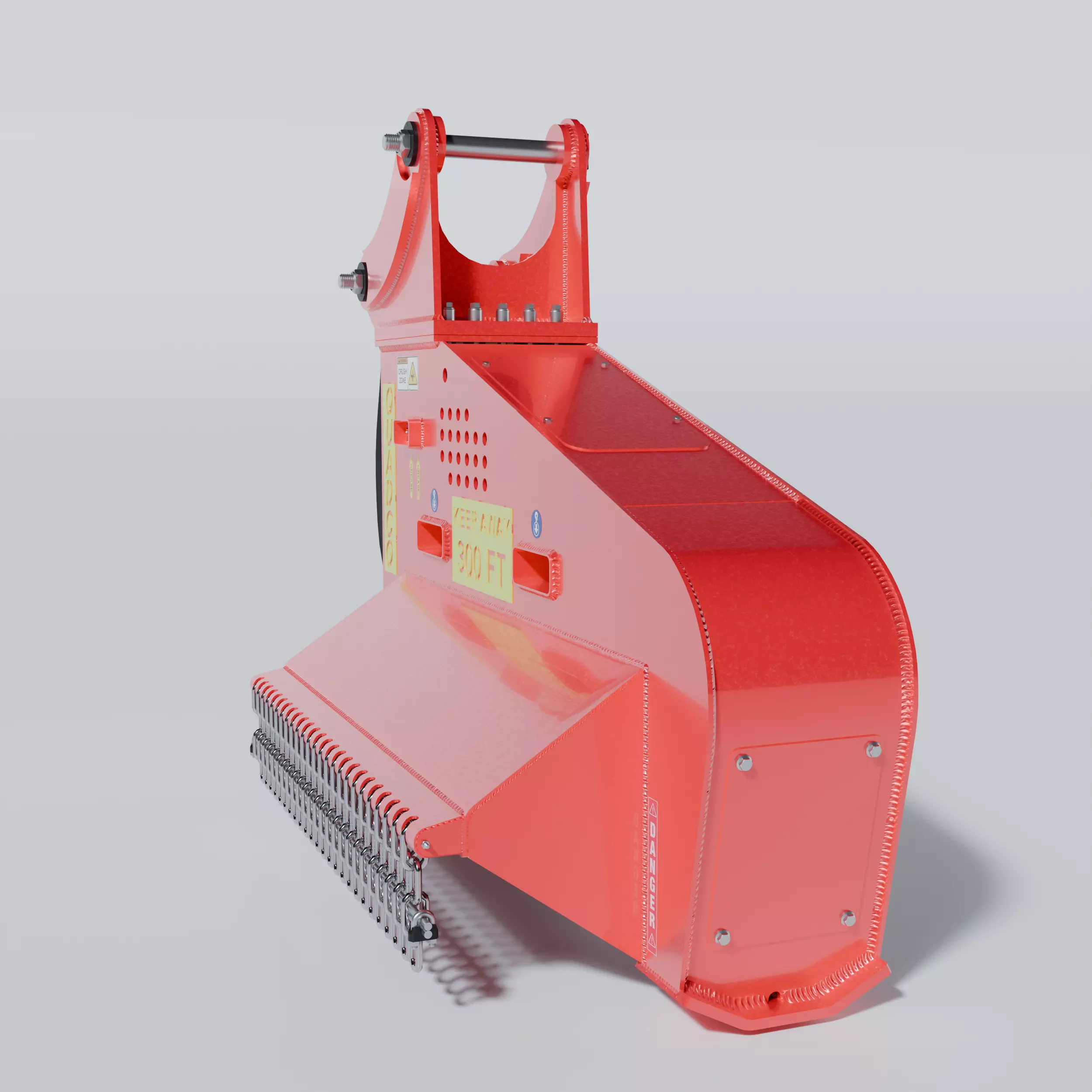 Drum Mulcher Attachment Head QUADCO 3D MODEL Low-poly 3D model_5