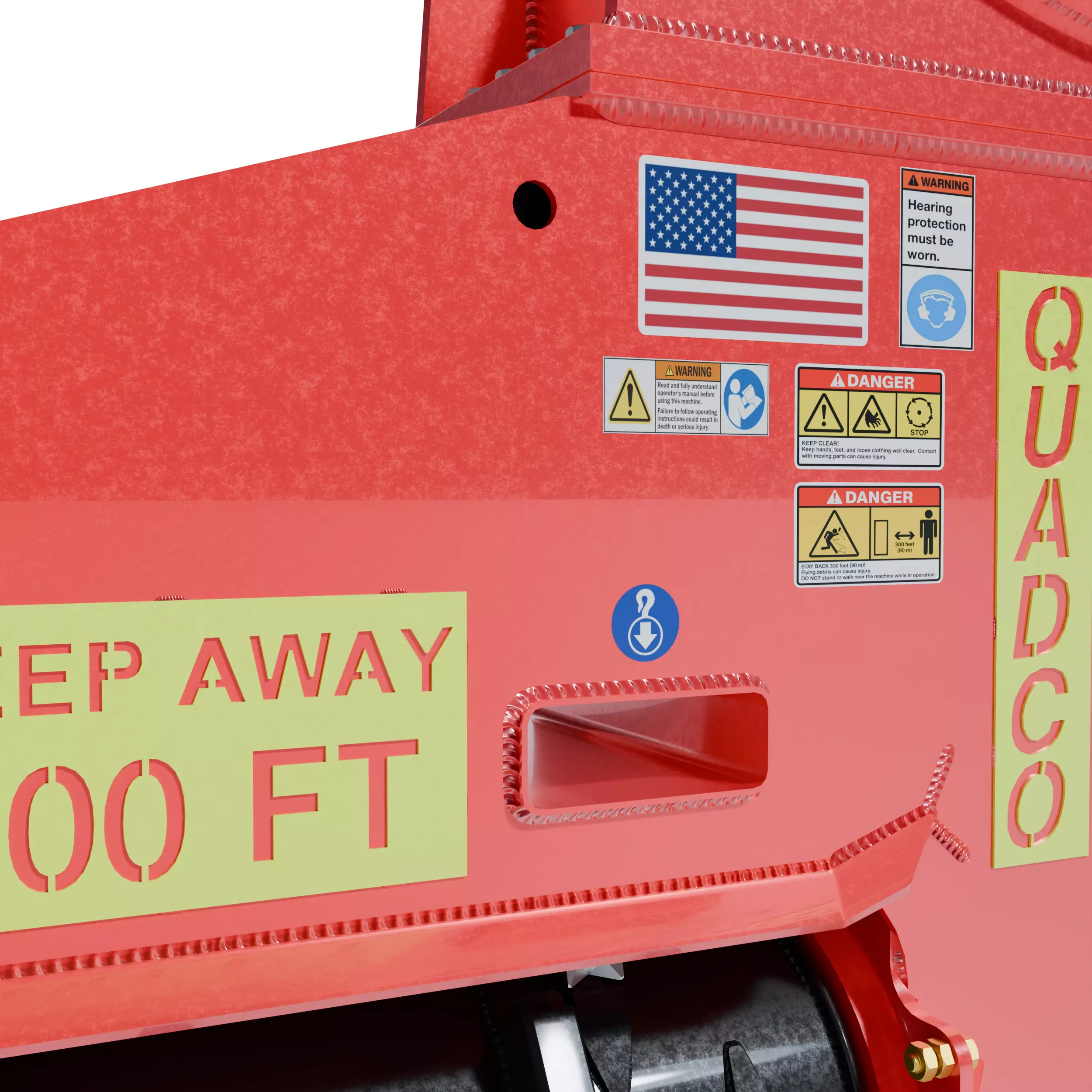 Drum Mulcher Attachment Head QUADCO 3D MODEL Low-poly 3D model_4