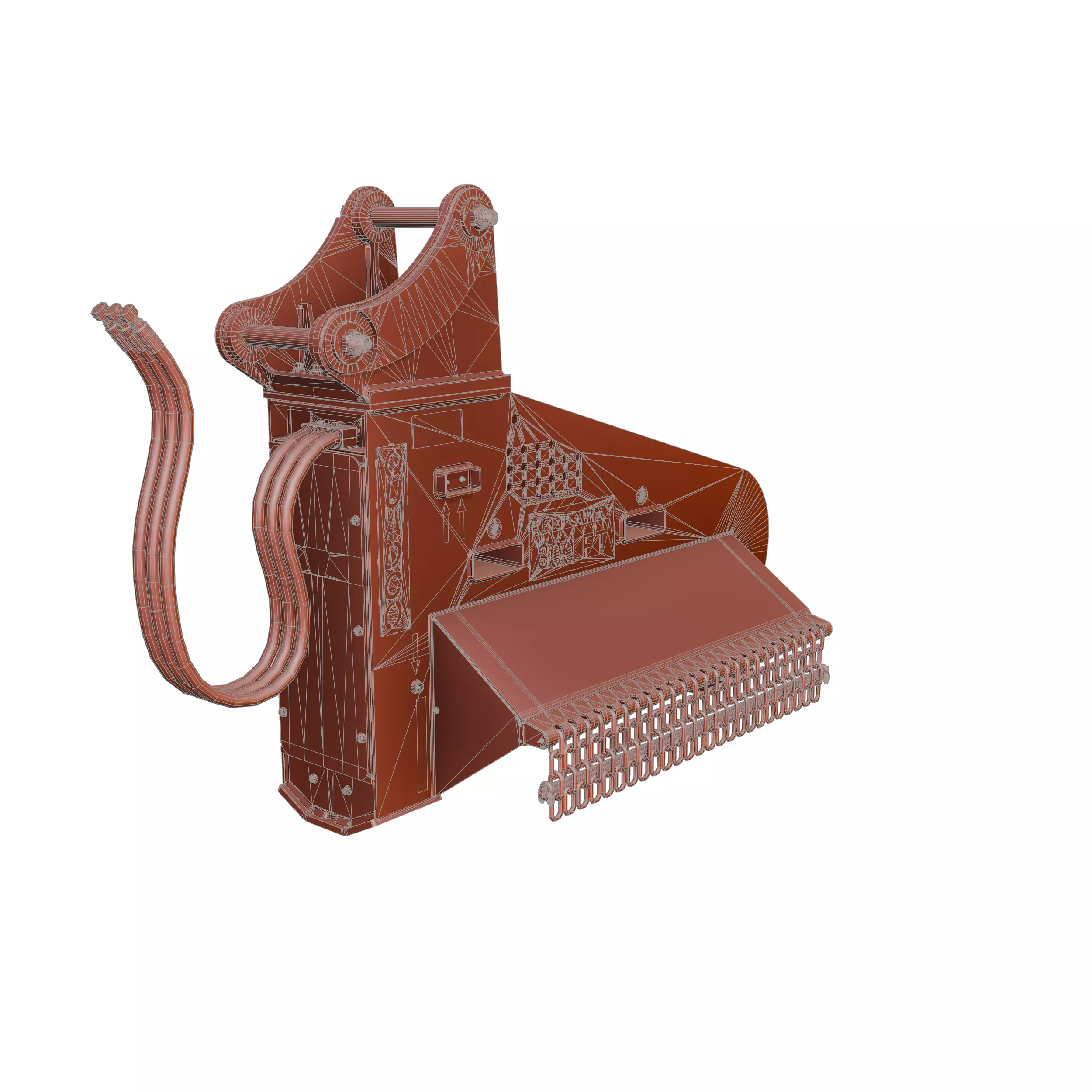 Drum Mulcher Attachment Head QUADCO 3D MODEL Low-poly 3D model_10