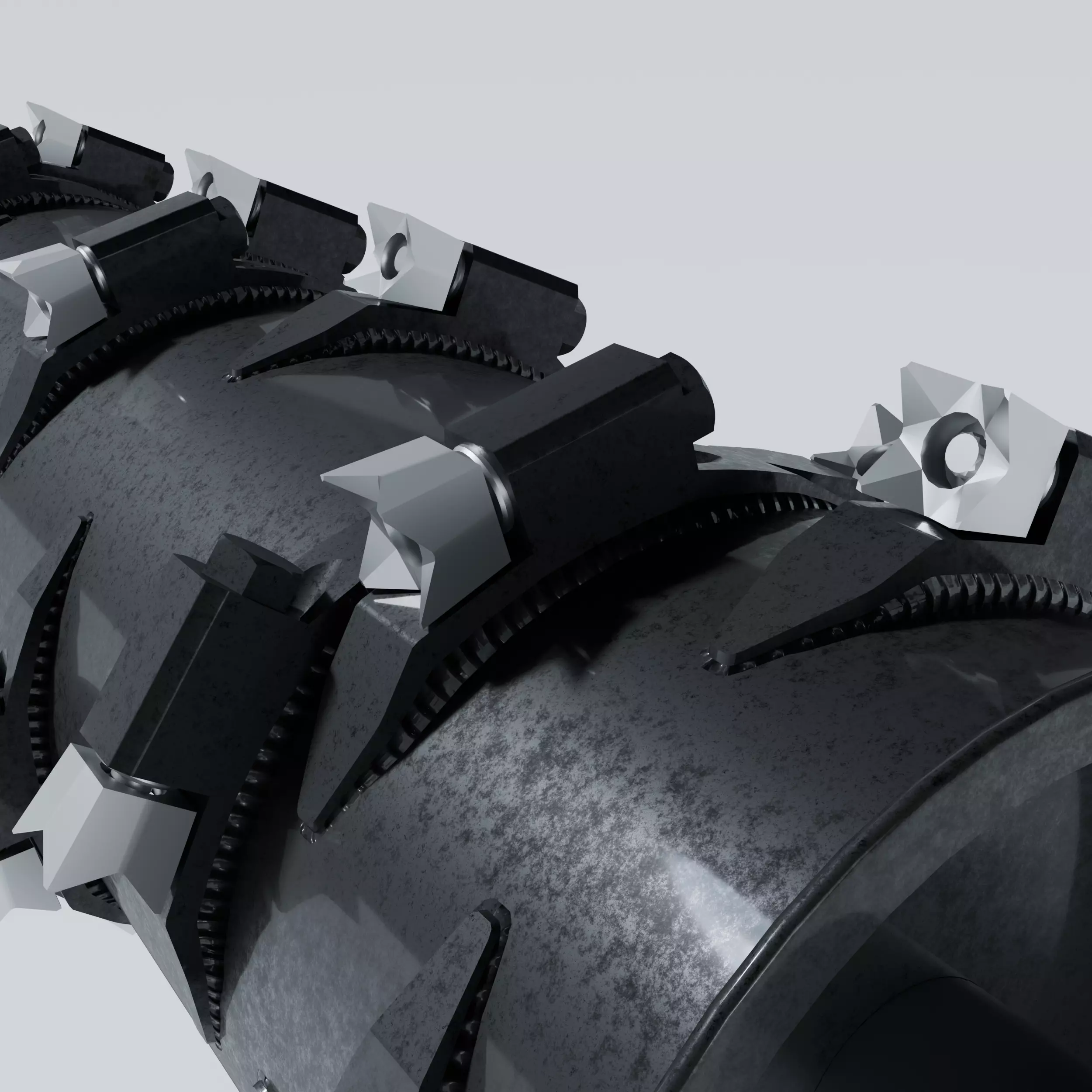 Drum Mulcher Attachment Head QUADCO 3D MODEL Low-poly 3D model_7