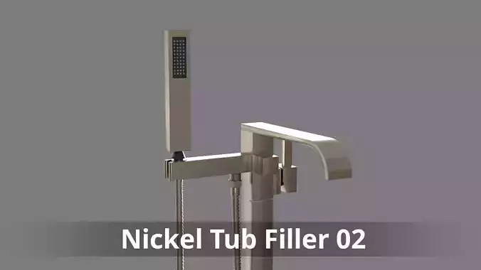 Brushed Nickel Freestanding tub Filler 02