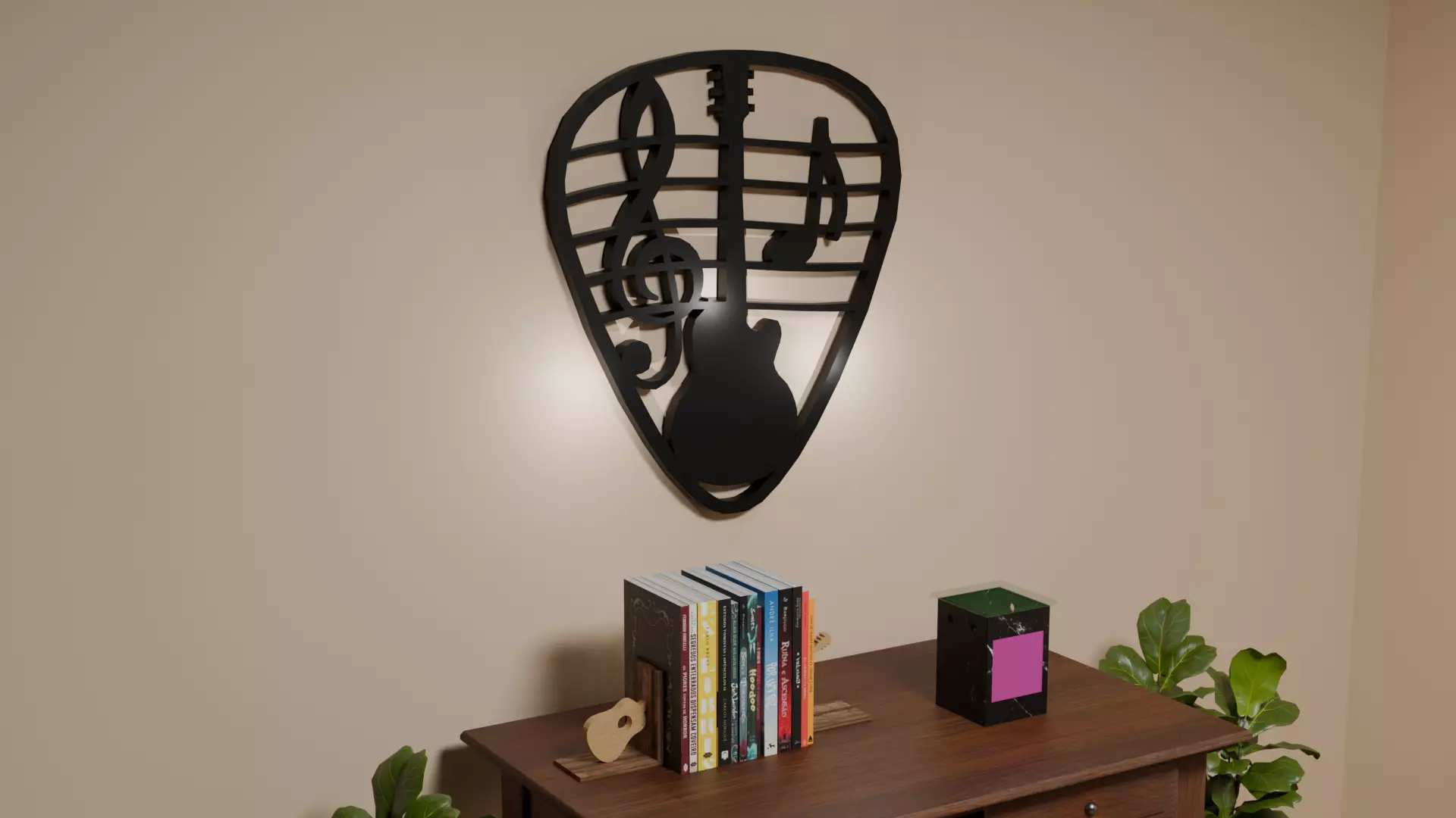 Stylized Guitar Pic Metal Wall Art Low-poly 3D model