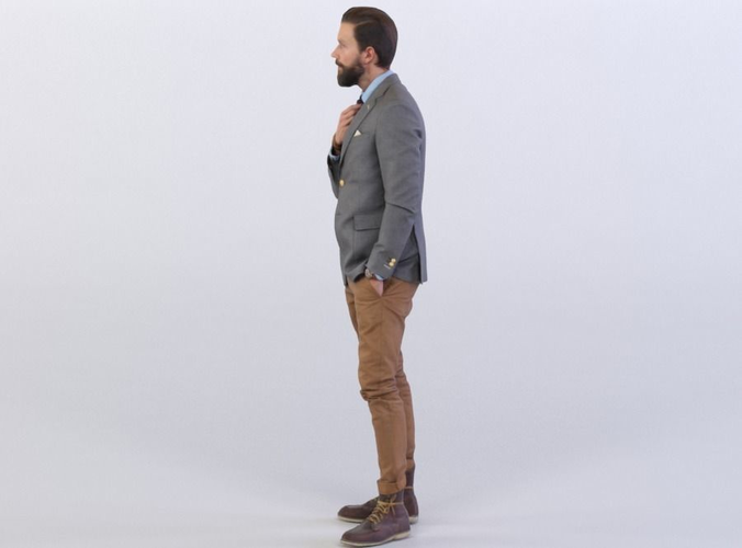 Jacob 0409 Man in a Suit fixing his Tie