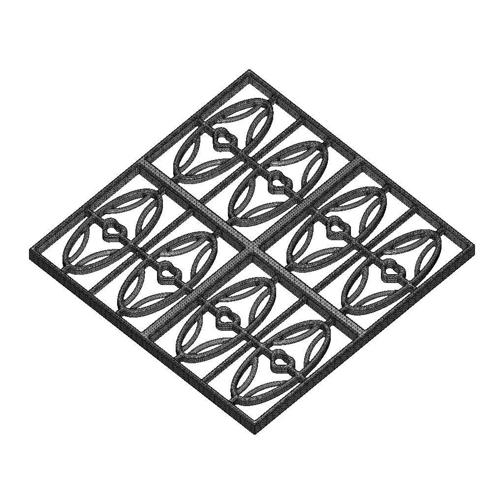 Plastic Exquisite Window Grill Toy 3D model_4