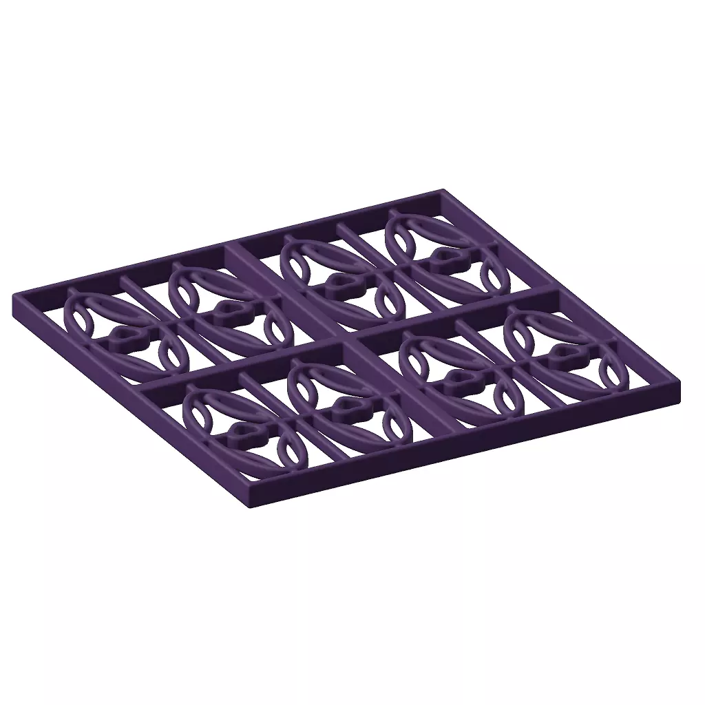 Plastic Exquisite Window Grill Toy 3D model_2