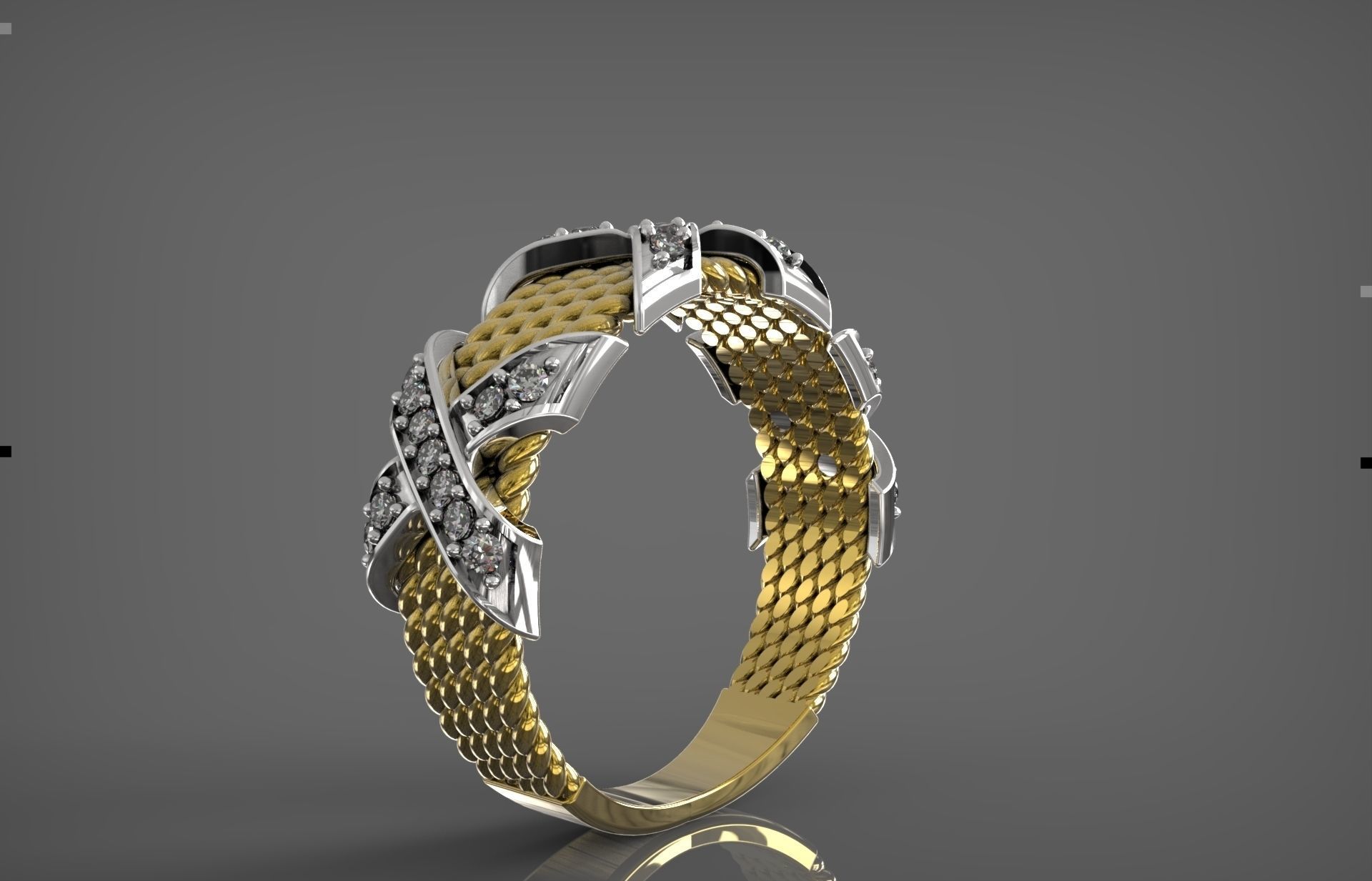 Ring with Filigran 3D print model_2
