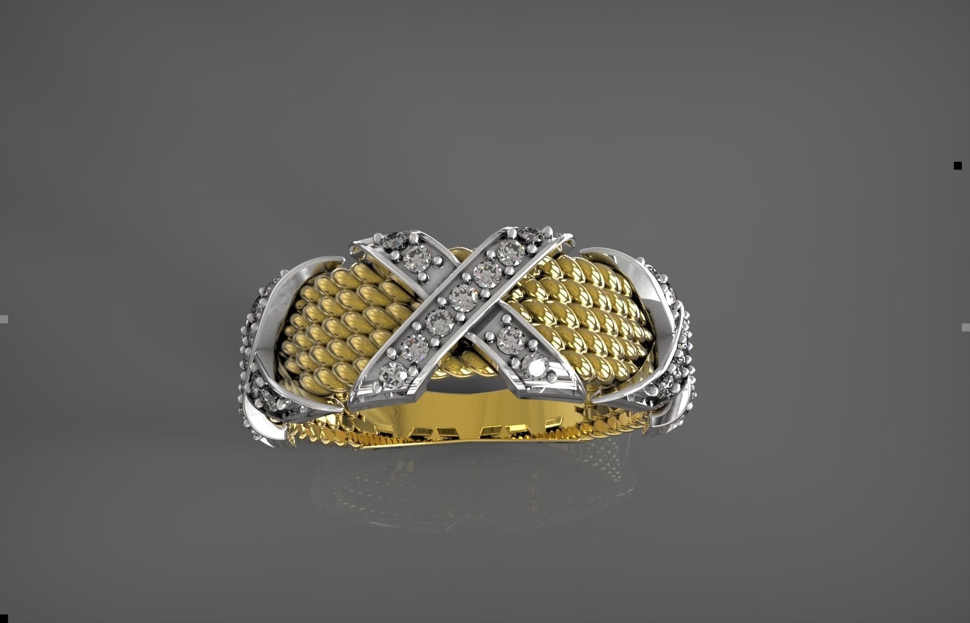Ring with Filigran 3D print model_1