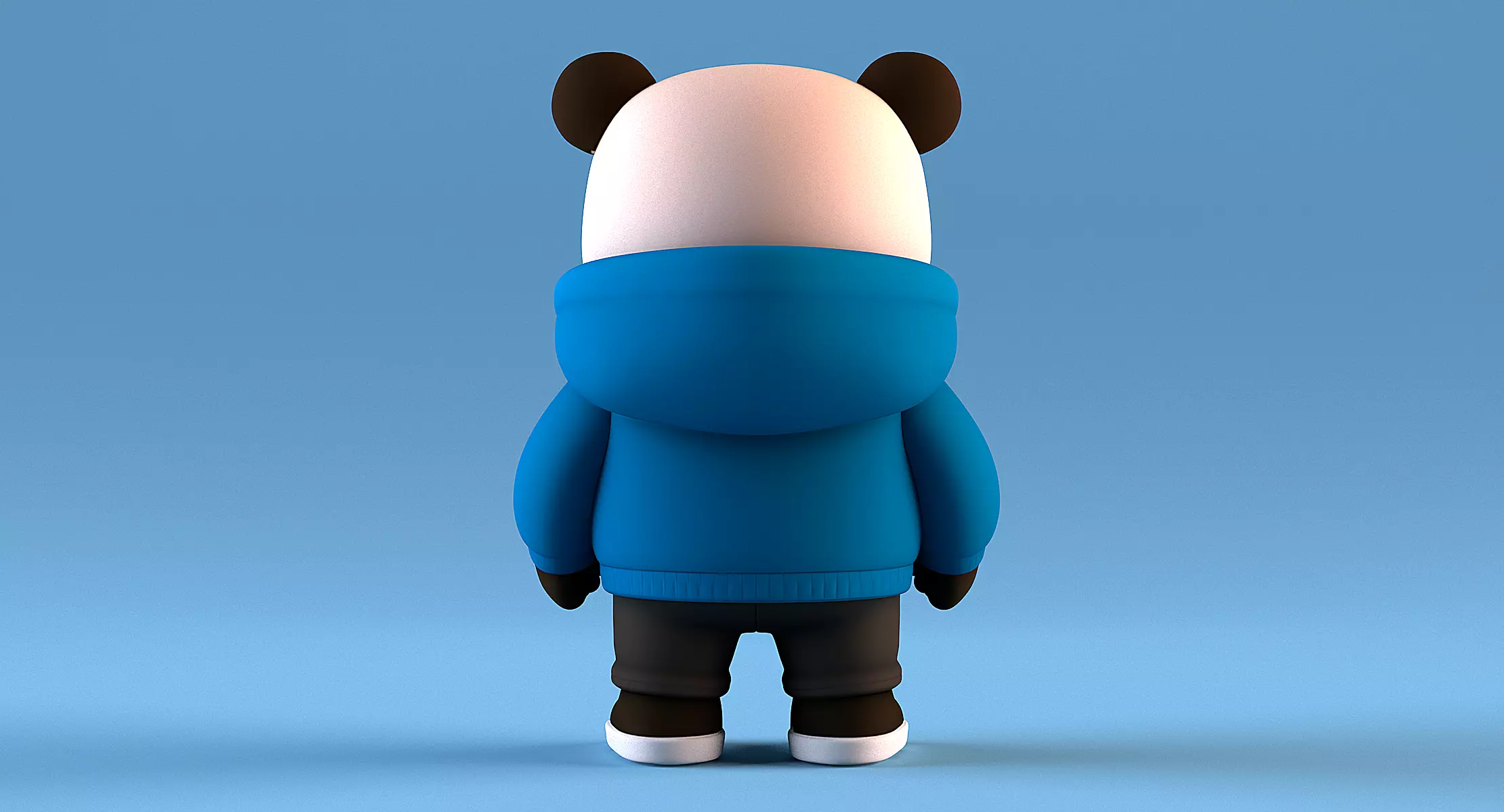 Panda with Hoodie  POP MART 3D print model_3
