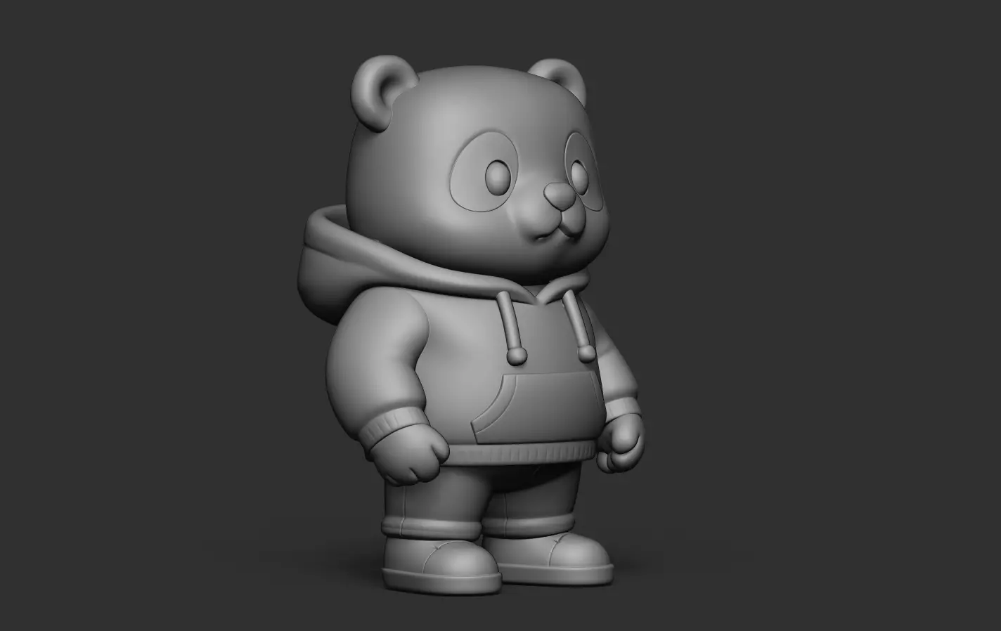 Panda with Hoodie  POP MART 3D print model_19