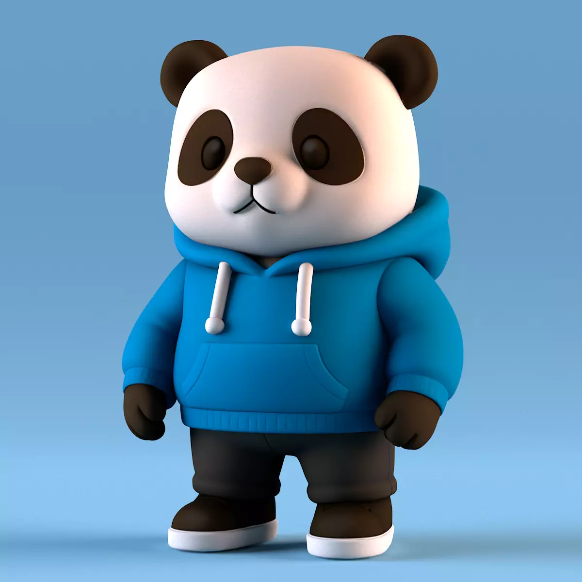 Panda with Hoodie  POP MART 3D print model_0