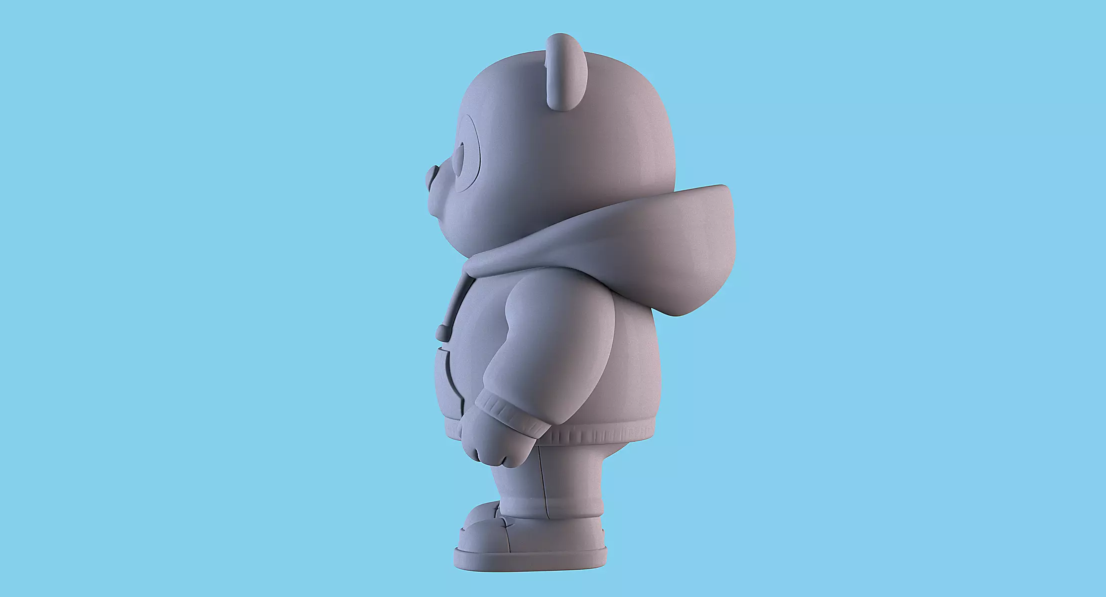 Panda with Hoodie  POP MART 3D print model_11
