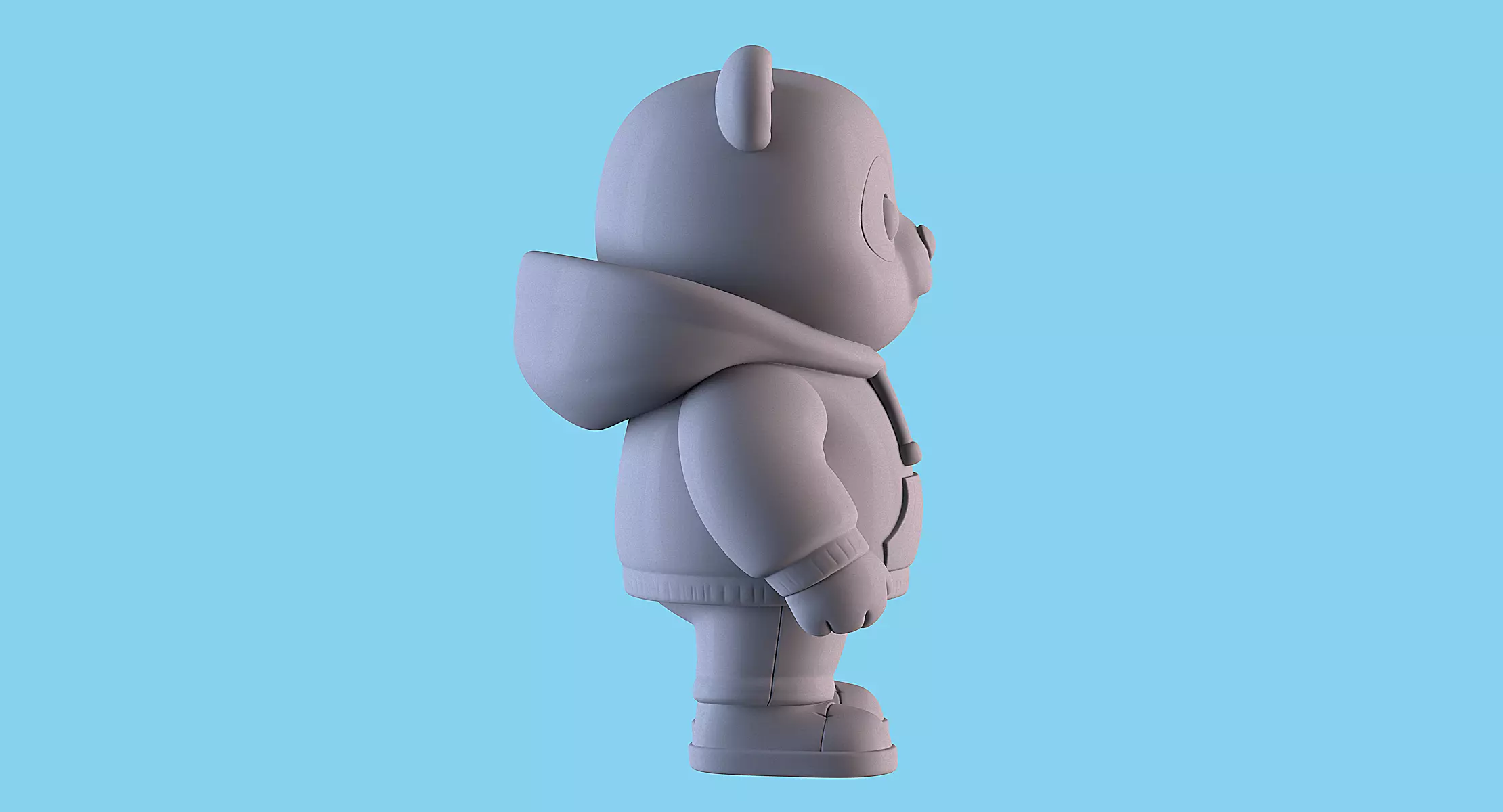 Panda with Hoodie  POP MART 3D print model_7