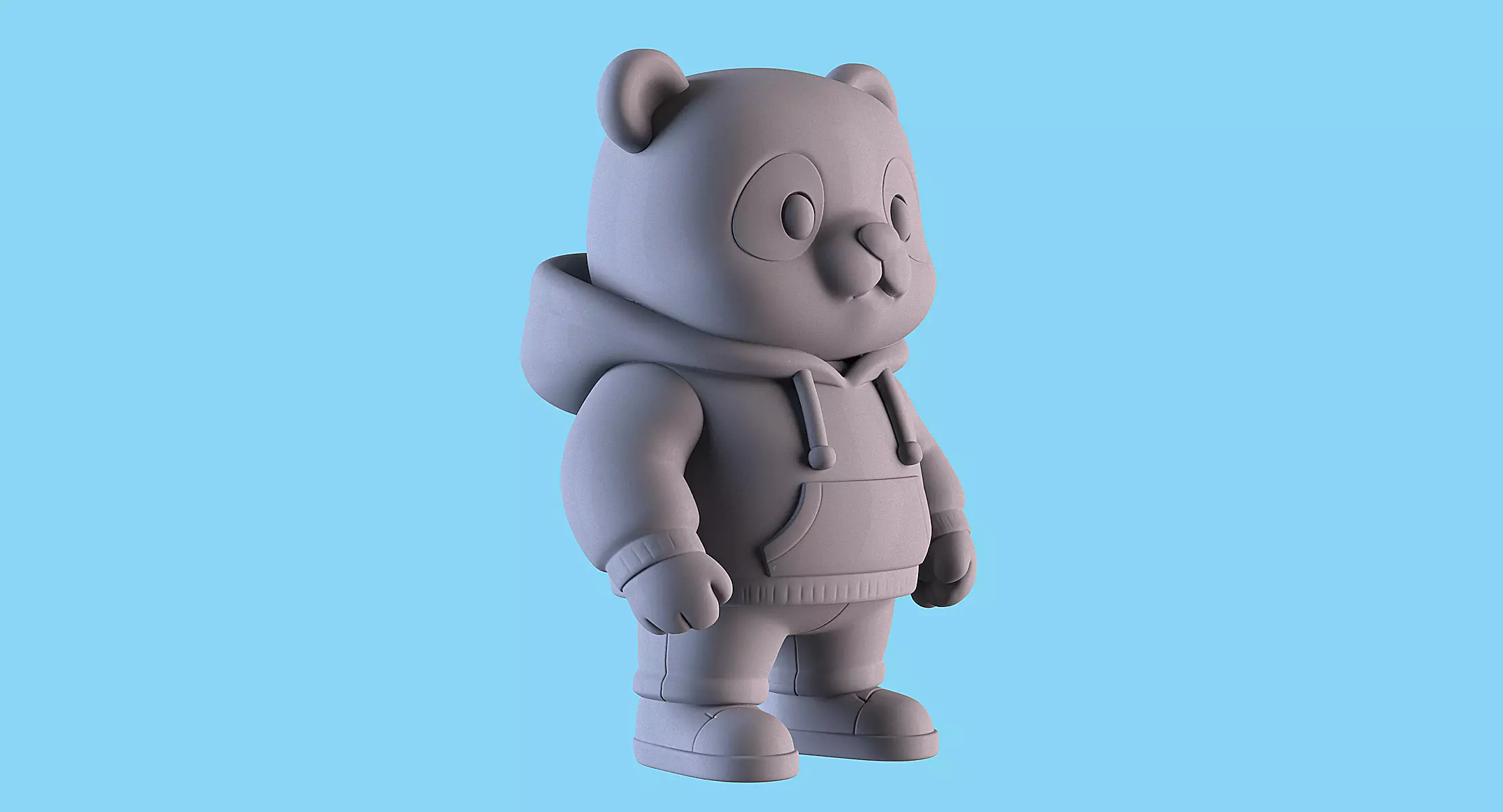 Panda with Hoodie  POP MART 3D print model_6