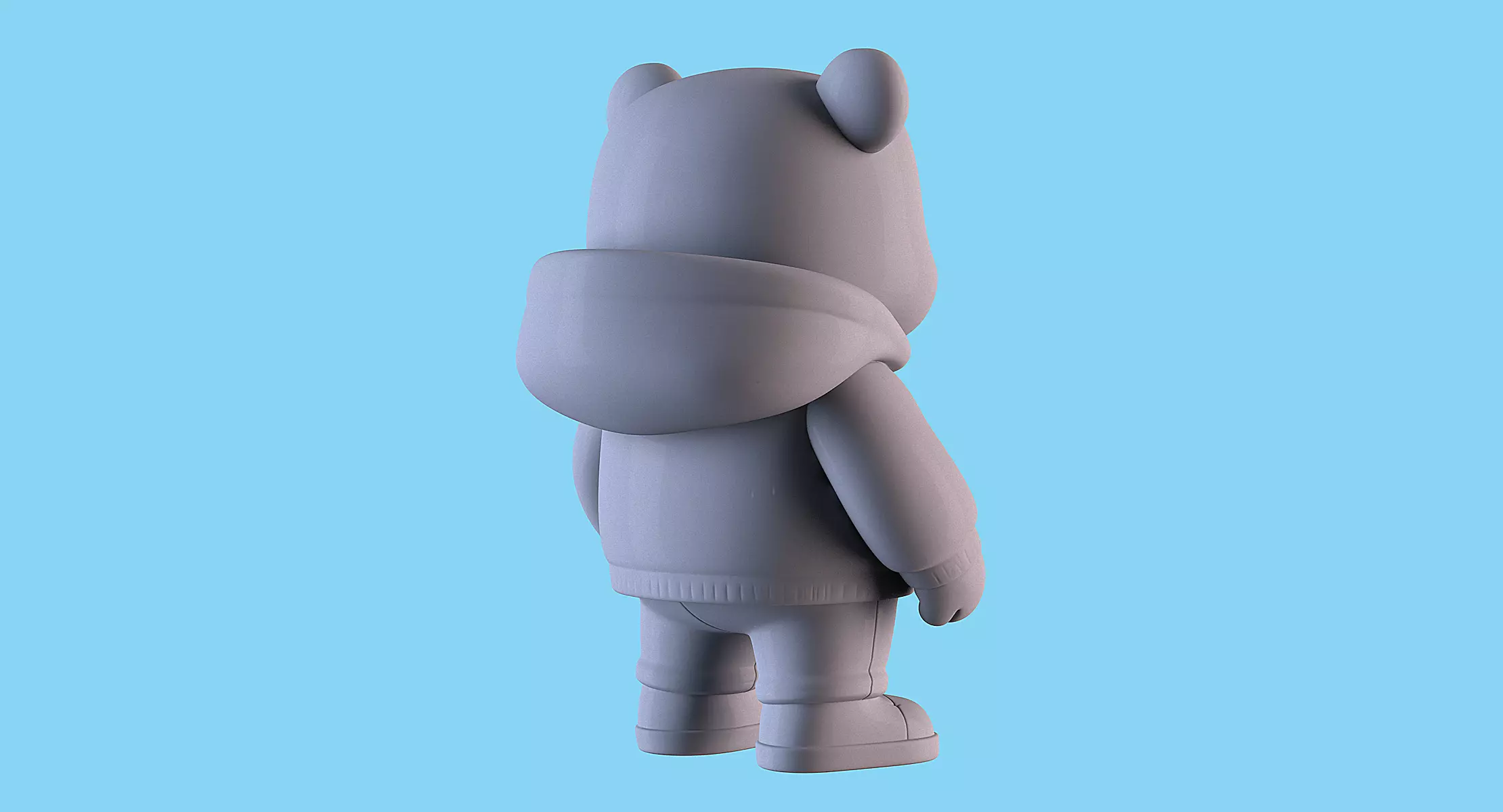 Panda with Hoodie  POP MART 3D print model_8