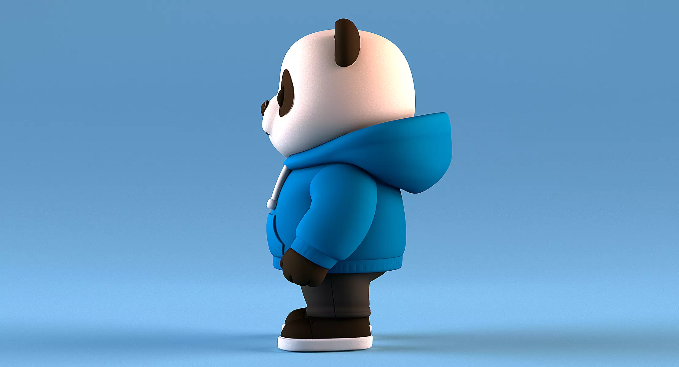 Panda with Hoodie  POP MART 3D print model_2