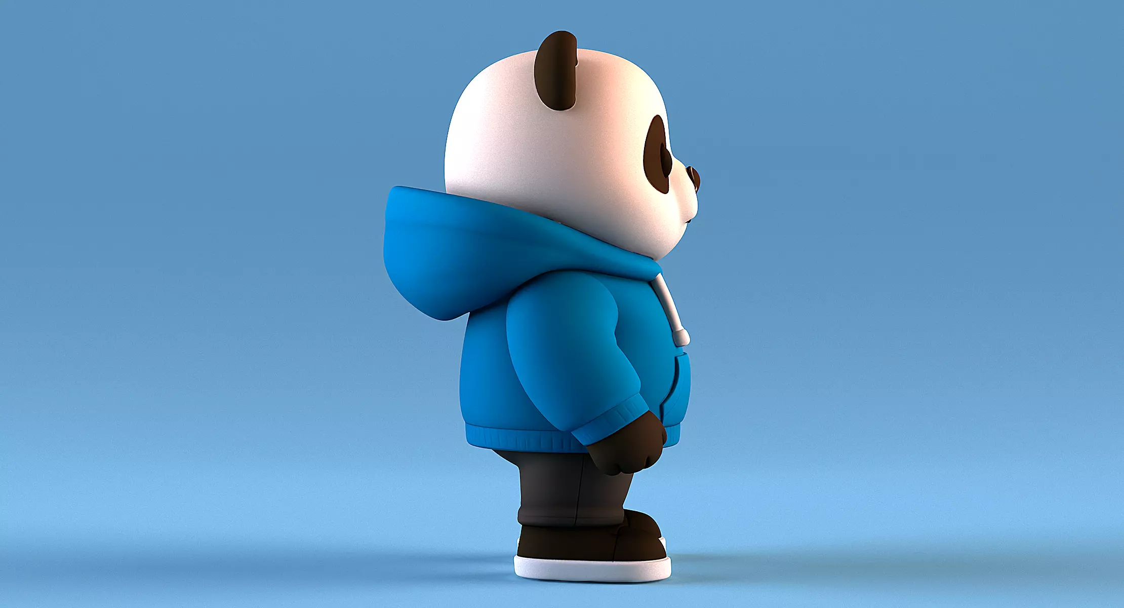 Panda with Hoodie  POP MART 3D print model_4