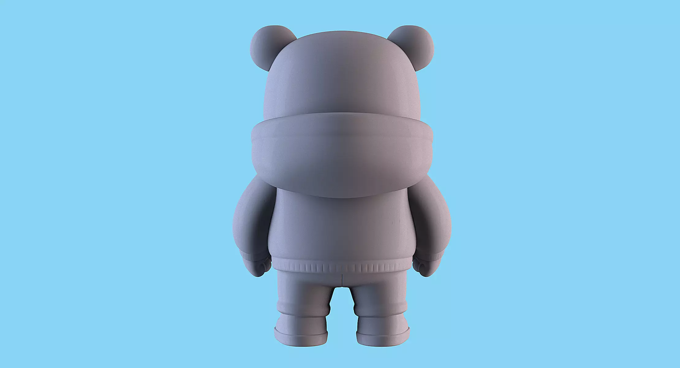 Panda with Hoodie  POP MART 3D print model_9