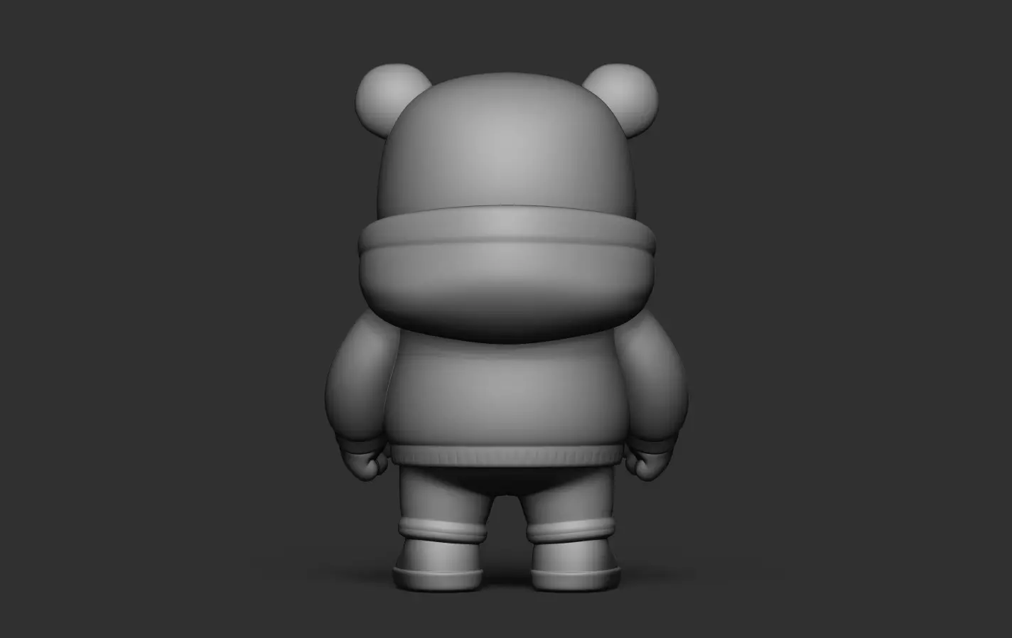 Panda with Hoodie  POP MART 3D print model_17