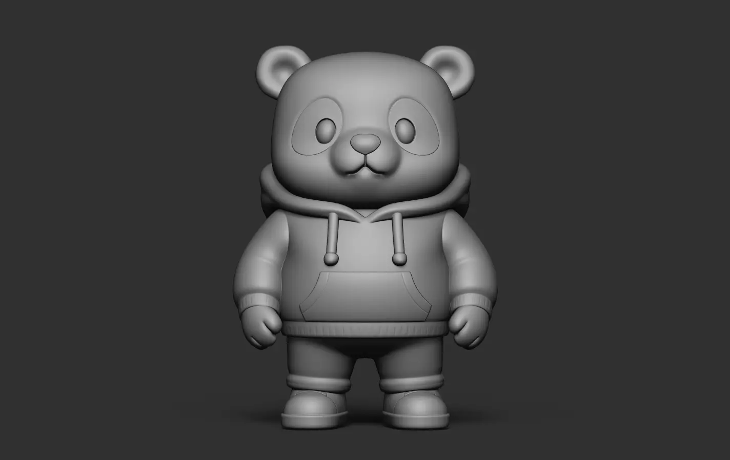 Panda with Hoodie  POP MART 3D print model_13