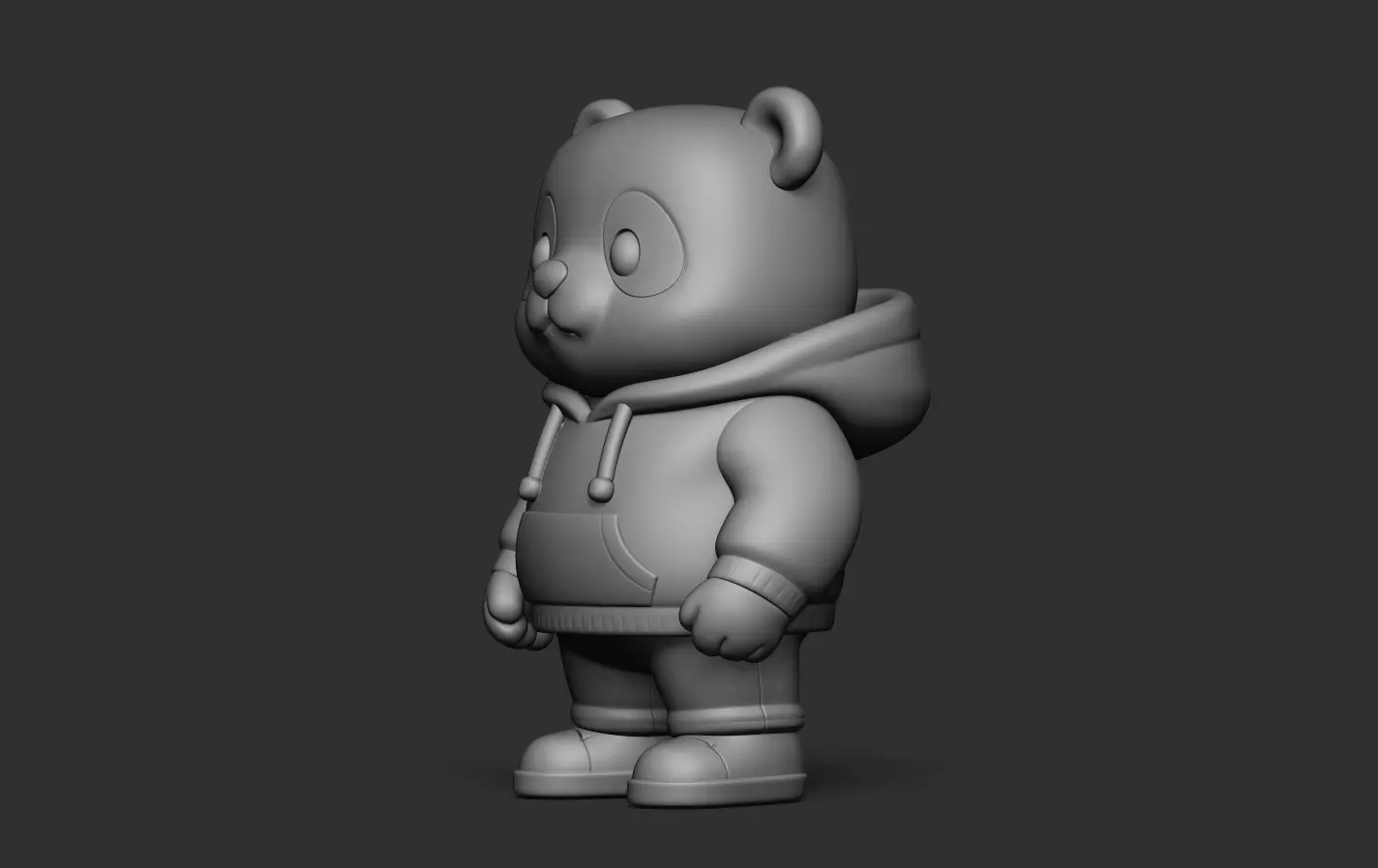 Panda with Hoodie  POP MART 3D print model_14