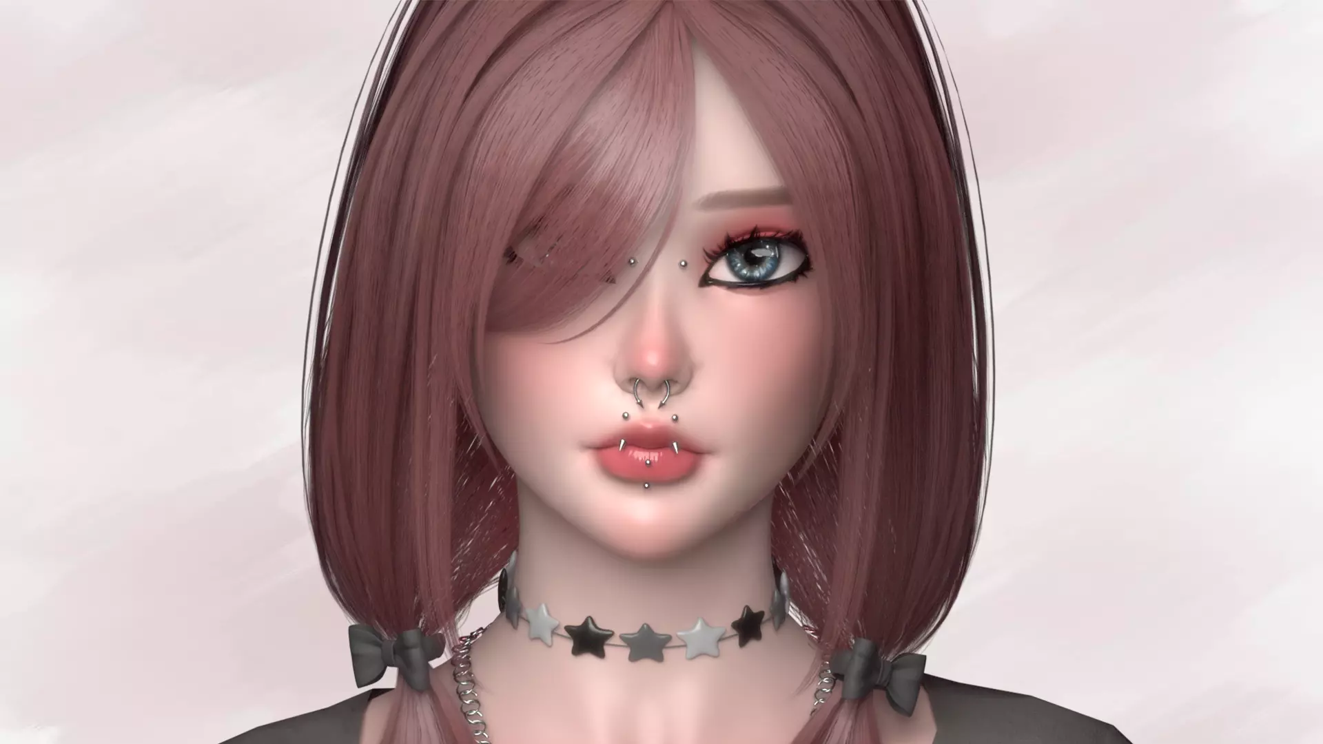 Cute Goth Girls Modular Pack 3D Model Collection_3