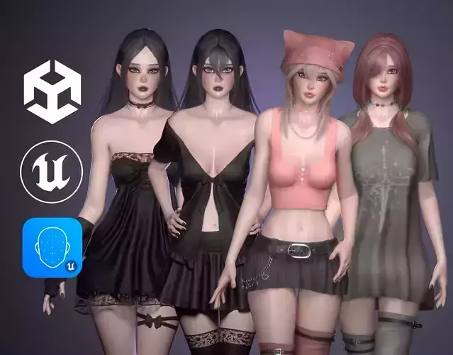 Cute Goth Girls Modular Pack