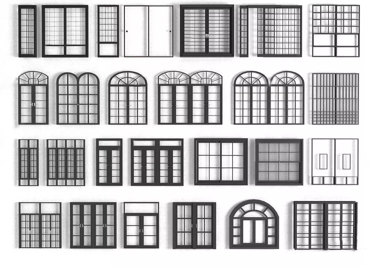 modern windows glass Sliding Architecture 3D model