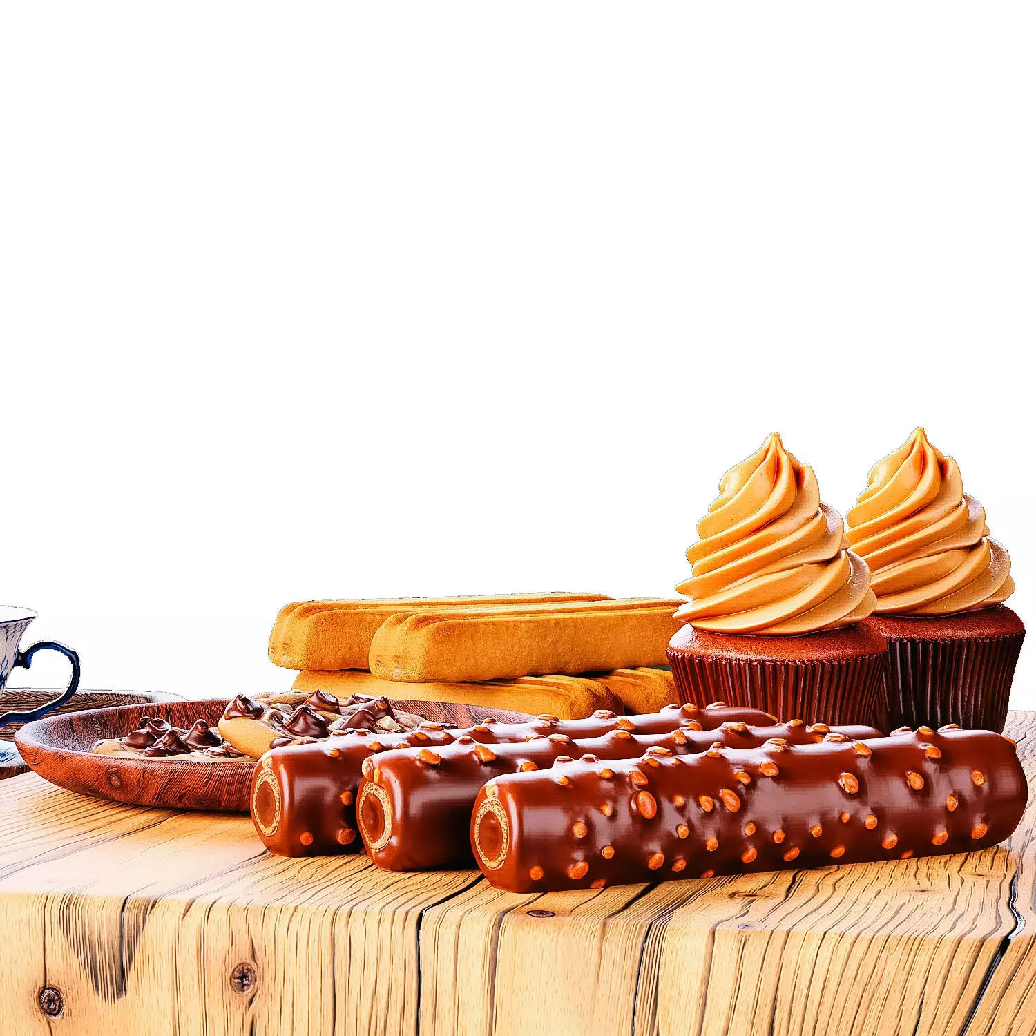 Elegant Tea Set with Pastries Low-poly 3D model_4