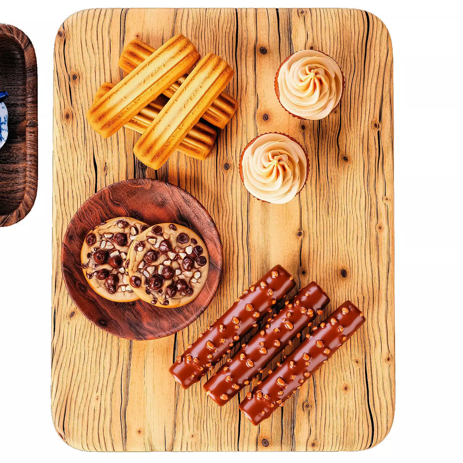 Elegant Tea Set with Pastries Low-poly 3D model_5