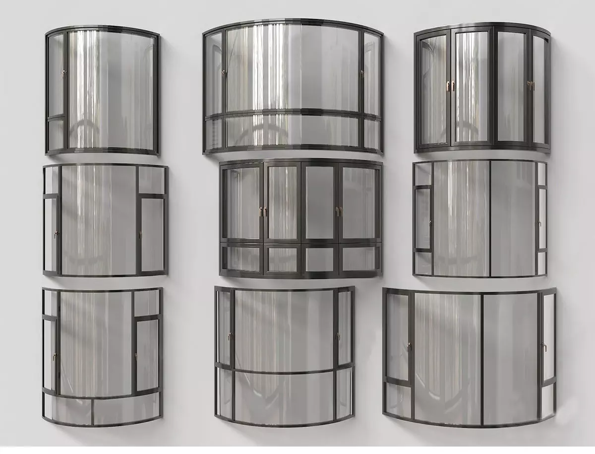 modern windows glass Sliding Architecture 3D model