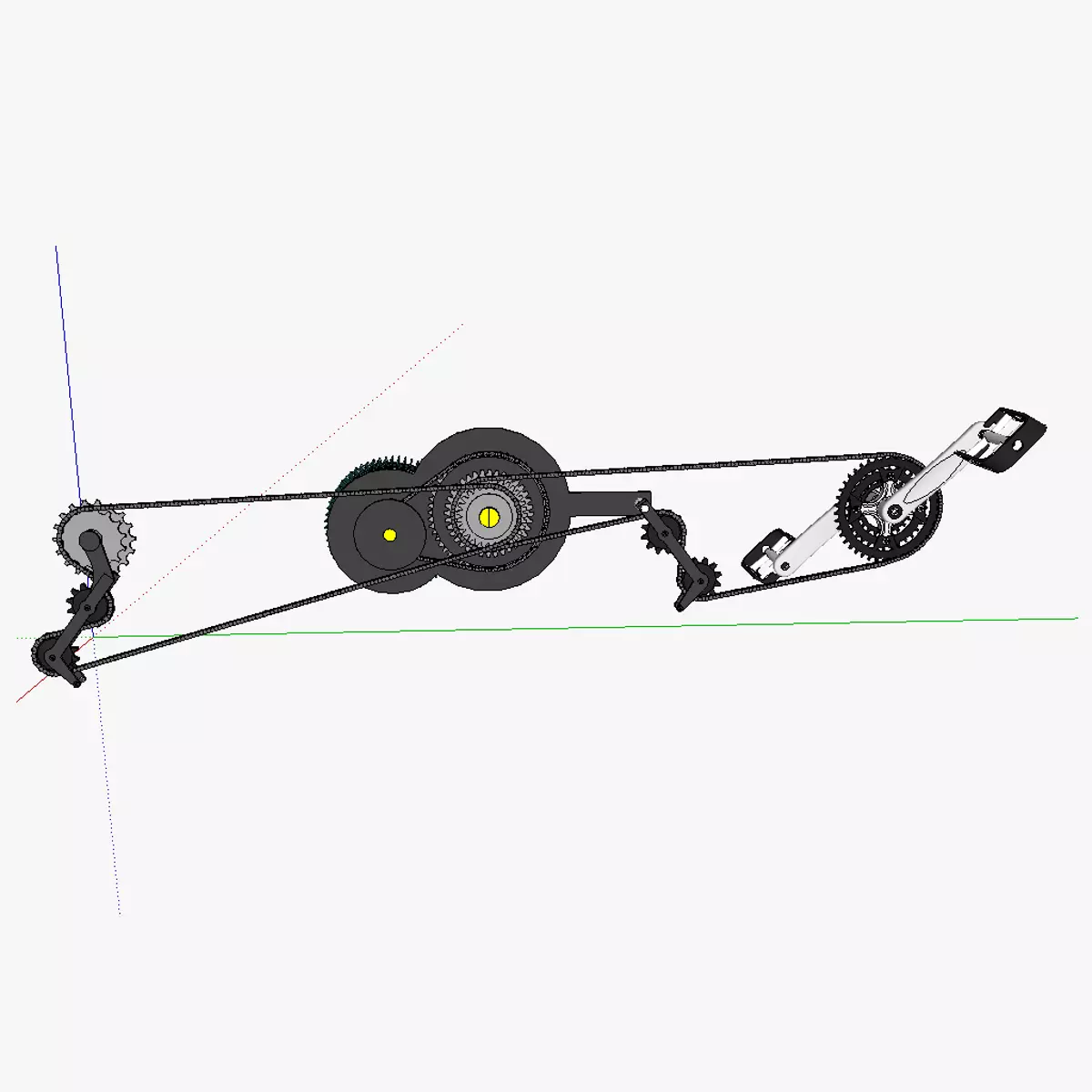 Electric bicycle drivetrain T1 3D model