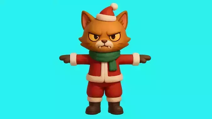 Christmas Cat 3d Model