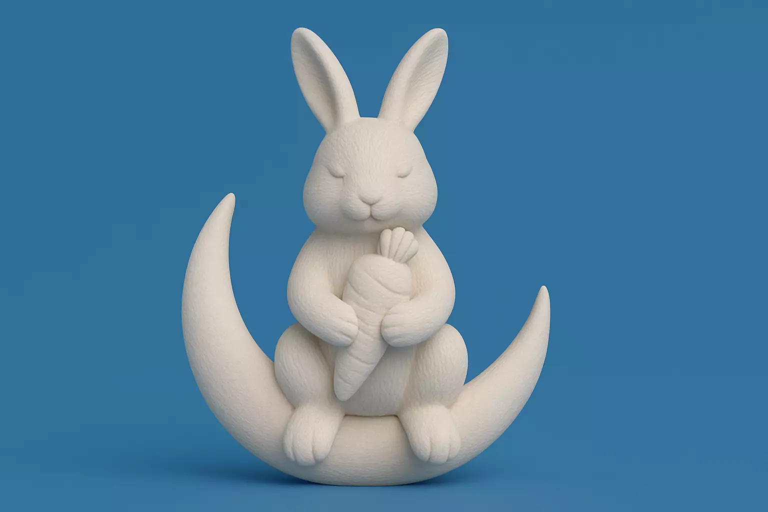Moonlight Rabbit and Carrot  3D print model_0