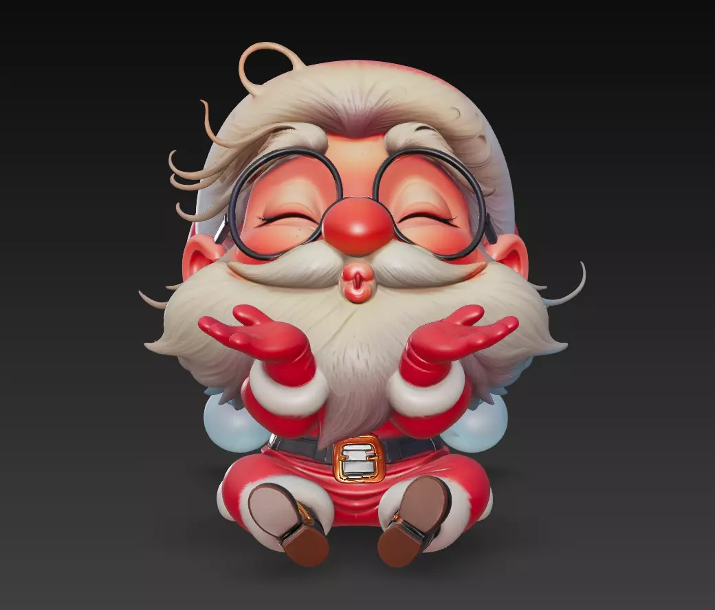 Cute Santa Claus - Stylized Christmas 3D Sculpture 3D print model