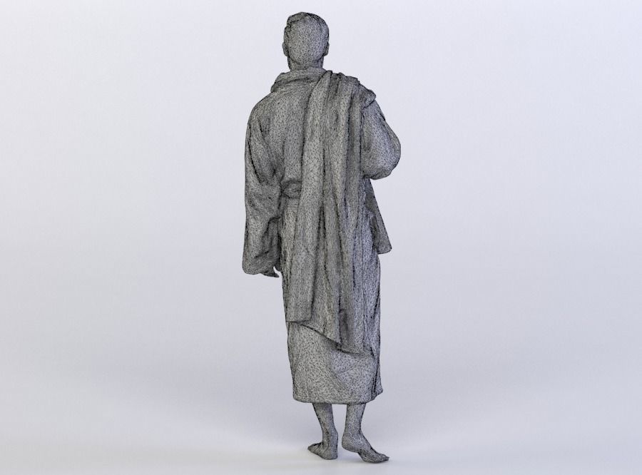 Kent 0233 Man in a bath robe walking 3D model_6