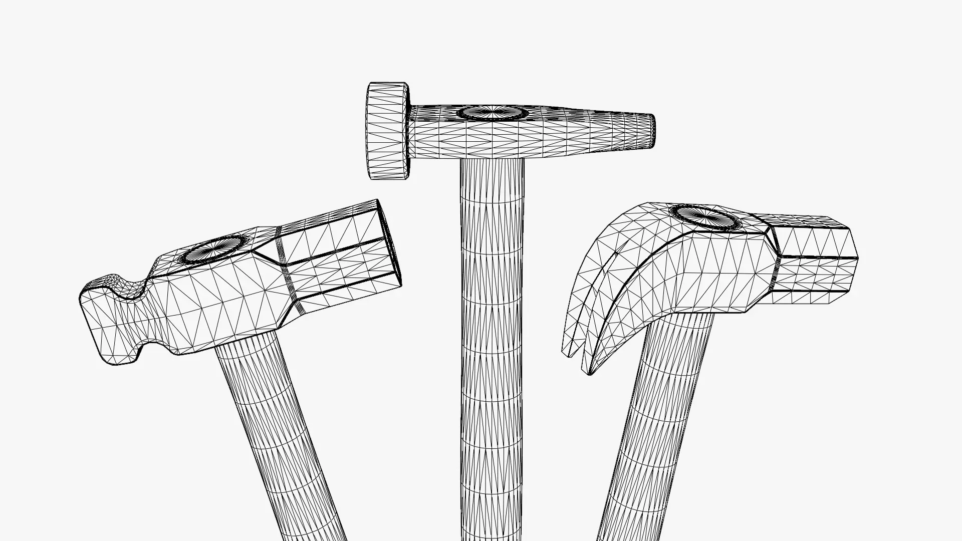 Medieval Blacksmith Hammer Set Low-poly 3D model_23