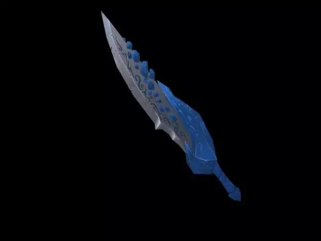 Fantasy rocky sword Low-poly 3D model_0