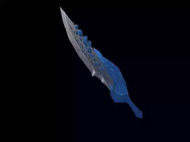 Fantasy rocky sword Low-poly 3D model