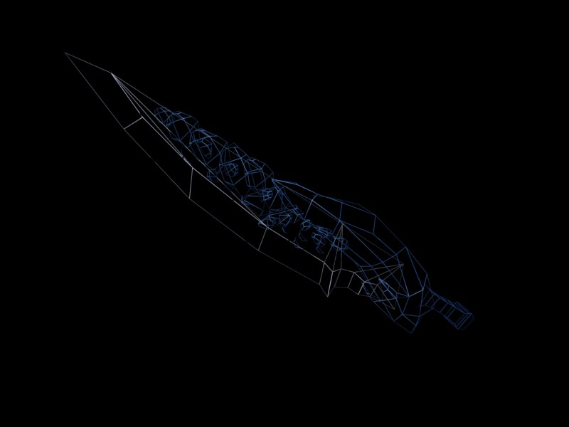 Fantasy rocky sword Low-poly 3D model_3