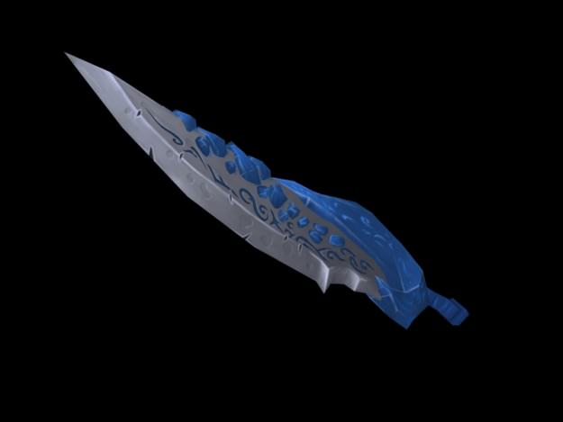 Fantasy rocky sword Low-poly 3D model_2