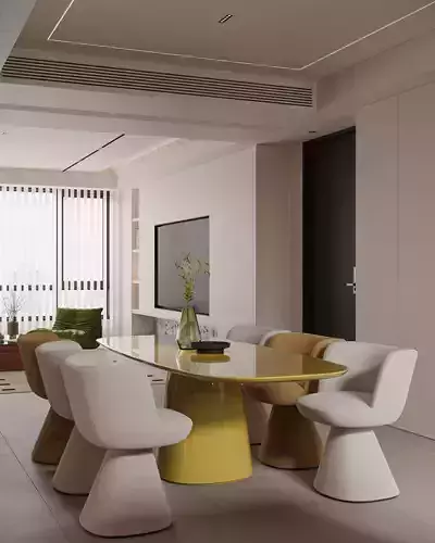 warm and cozy living room 3D model 3