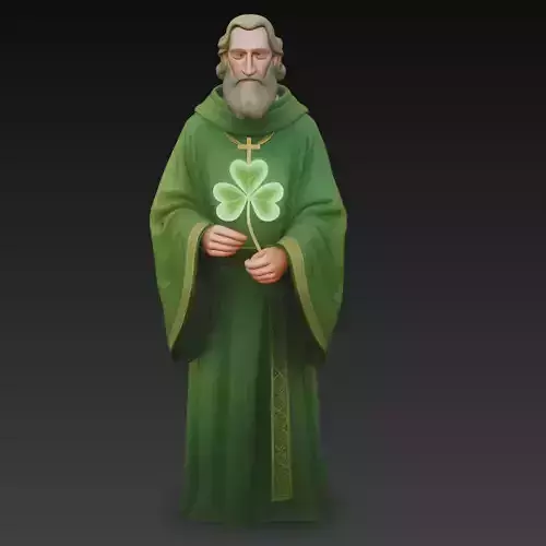 Saint Patrick Statue - Shamrock Catholic Figure