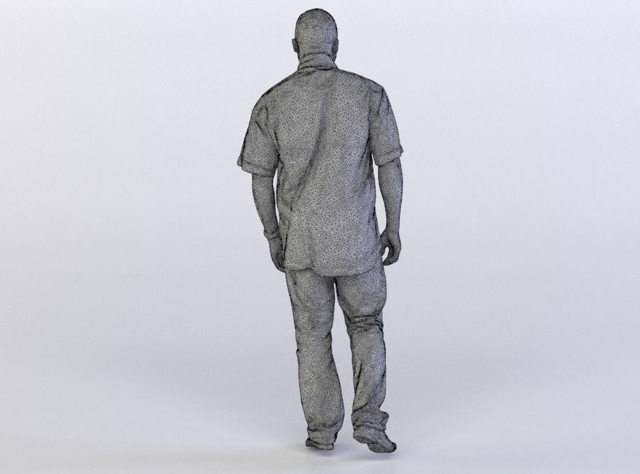 Ray 0132 Man in a shirt walking 3D model_6