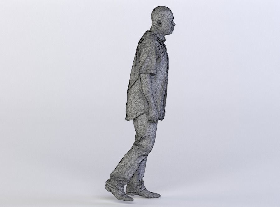 Ray 0132 Man in a shirt walking 3D model_7